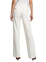 Pleated Straight-Leg Trousers