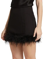 Dax Feather-Trimmed Miniskirt