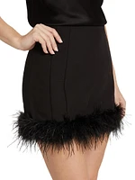 Dax Feather-Trimmed Miniskirt