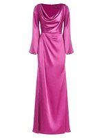 Eliana Satin Cowlneck Gown