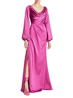 Eliana Satin Cowlneck Gown