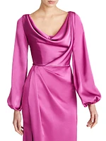 Eliana Satin Cowlneck Gown