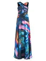 Stacy Printed Halterneck Gown