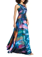 Stacy Printed Halterneck Gown