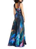 Stacy Printed Halterneck Gown