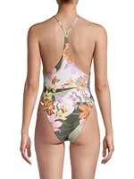 Aloe Vitreo Floral Racerback One-Piece Swimsuit