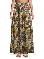 Jenna Vitreo Cotton Floral Maxi Skirt