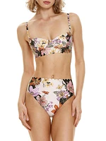 Lauren Vitreo Floral Underwire Bikini Top