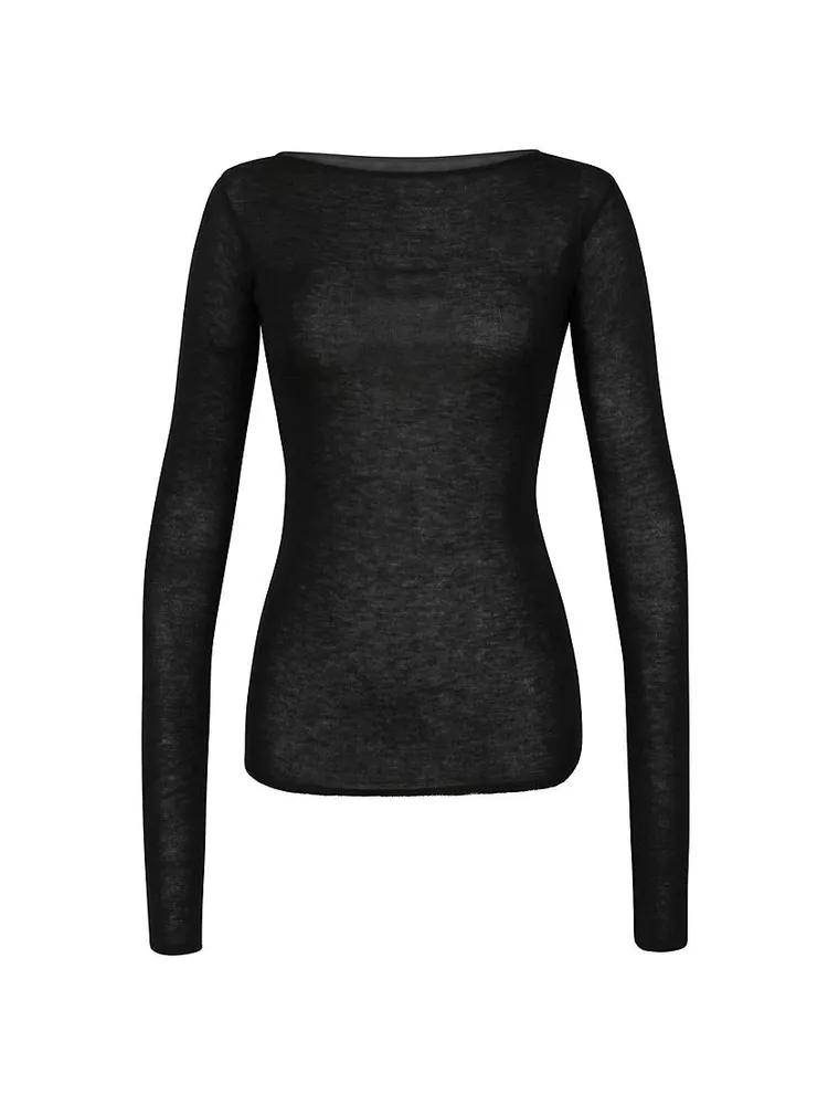 Long Sleeve Boat Neck Top