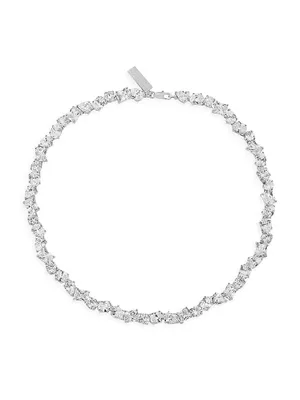 Celeste Starre x Beau Dunn Beverly Hills 18K-White-Gold-Plated & Cubic Zirconia Necklace