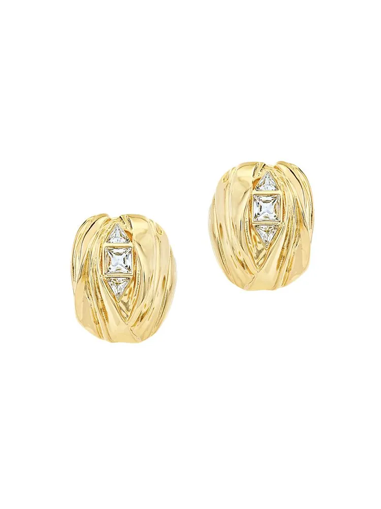 Welcome To The Jungle CEO Sparkle 18K-Gold-Plated & Cubic Zirconia Stud Earrings