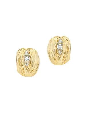 Welcome To The Jungle CEO Sparkle 18K-Gold-Plated & Cubic Zirconia Stud Earrings