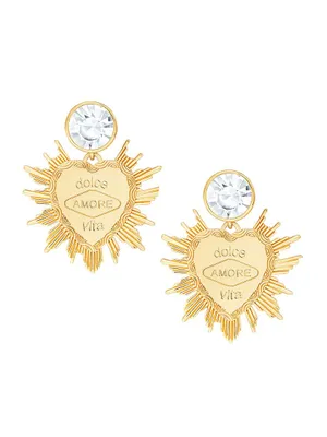Copacabana Sweet Life 18K Gold-Plated & Cubic Zirconia Heart Earrings