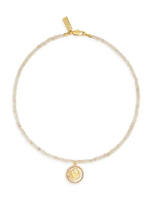 Heaven & Earth Wink If You Are Happy 18K-Gold-Plated & Multi-Stone Pendant Necklace