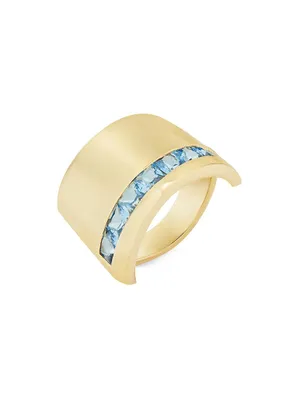 Heaven & Earth Le Club 55 18K-Gold-Plated & Cubic Zirconia Ring