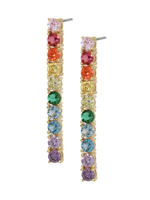Over The Rainbow 18K Gold-Plated & Cubic Zirconia Earrings