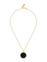 Heaven & Earth Electric Nights 18K-Gold-Plated, Black Onyx & Turquoise Pendant Necklace