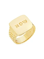 Manifest Your Dreams Time Is Now 18K-Gold-Plated Ring