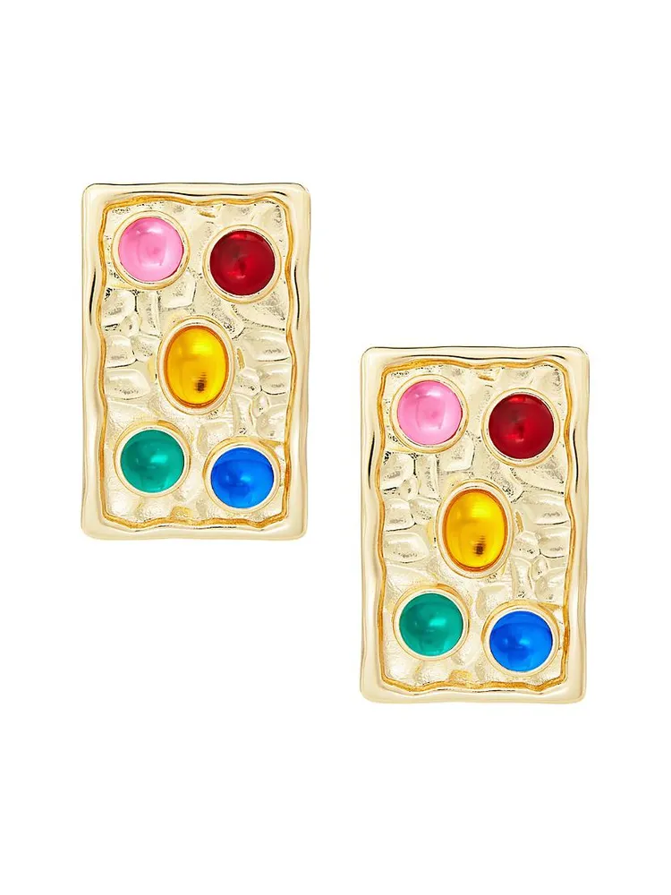 Manifest Your Dreams Crawford 18K Gold-Plated & Glass Earrings