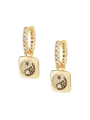 Heaven And Earth Opposites Attract 18K Gold-Plated & Cubic Zirconia Hoop Earrings