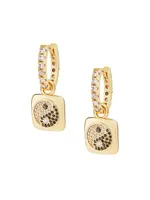 Heaven And Earth Opposites Attract 18K Gold-Plated & Cubic Zirconia Hoop Earrings