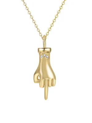 Endless Summer Screw You 18K Gold-Plated & Cubic Zirconia Pendant Necklace
