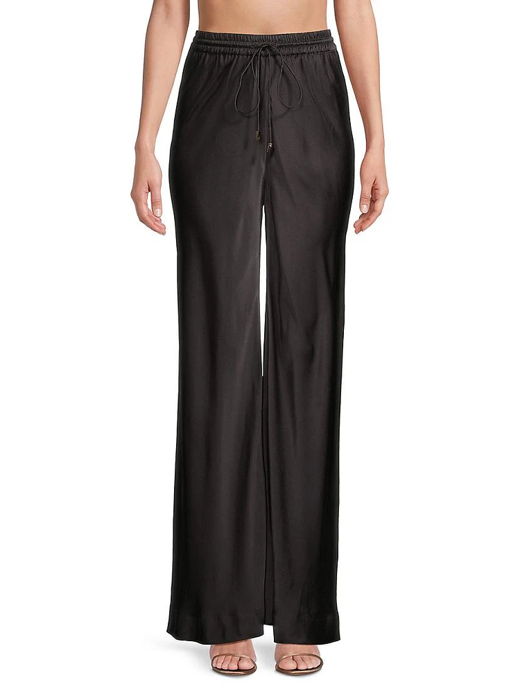 Nonchalance Wide-Leg Silk Pants