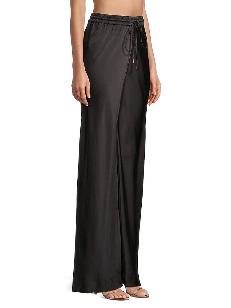 Nonchalance Wide-Leg Silk Pants