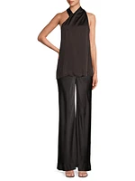 Nonchalance Asymmetric Silk Top