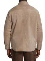 Long-Sleeve Suede Overshirt