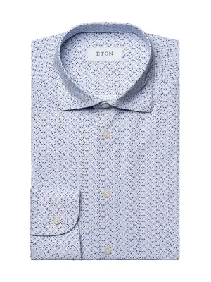 Slim-Fit Geometric Four-Way Stretch Shirt