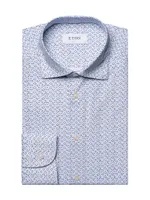 Slim-Fit Geometric Four-Way Stretch Shirt