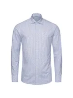 Slim-Fit Geometric Four-Way Stretch Shirt