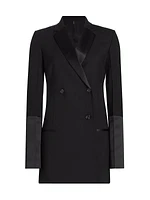 Wool-Blend Longline Tuxedo Jacket