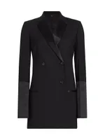 Wool-Blend Longline Tuxedo Jacket