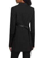 Wool-Blend Longline Tuxedo Jacket