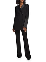 Wool-Blend Longline Tuxedo Jacket