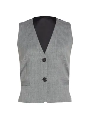 Wool-Blend Tailored Vest Top