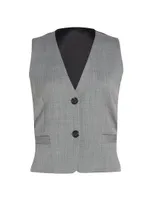 Wool-Blend Tailored Vest Top
