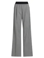 Wool-Blend Pull-On Suiting Trousers