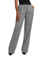 Wool-Blend Pull-On Suiting Trousers