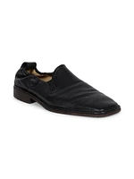 Leather Square-Toe Soft Loafers