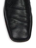 Leather Square-Toe Soft Loafers