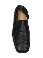 Leather Square-Toe Soft Loafers