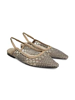 Monili Mesh Slingback Flats