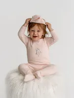 Baby Girl's Footie & Hat Set