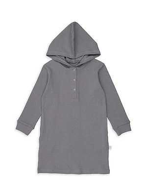 Little Girl's & Girl's Hooded Waffle Lounge Dress