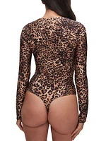 Leopard High-Shine Compression Bodysuit