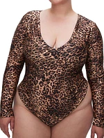 Leopard High-Shine Compression Bodysuit