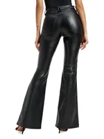 Good Legs Flared Faux Leather Pants